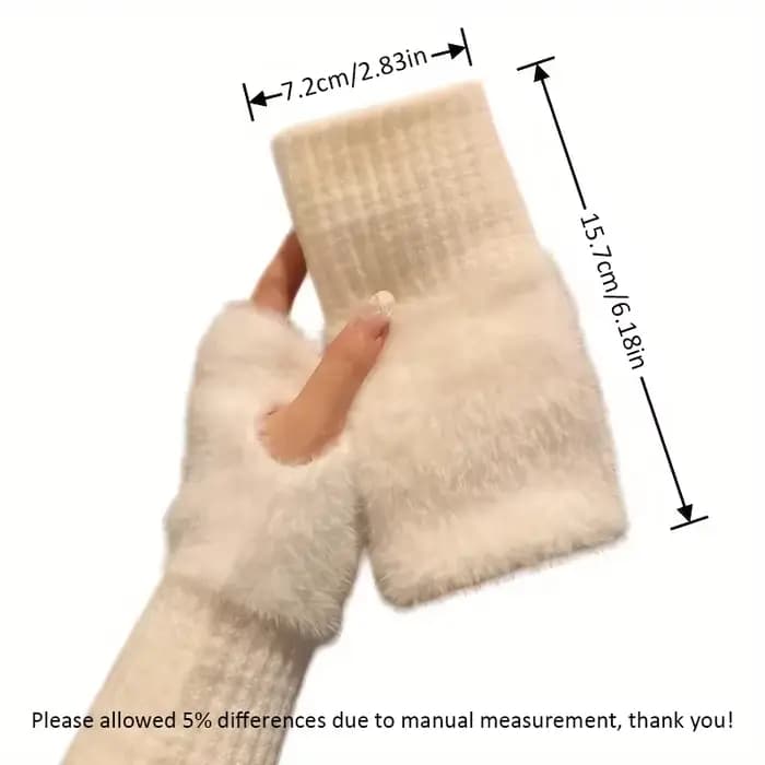 1 pièce-gants demi-doigt chauds et résistants au froid pour femmes en automne et en hiver