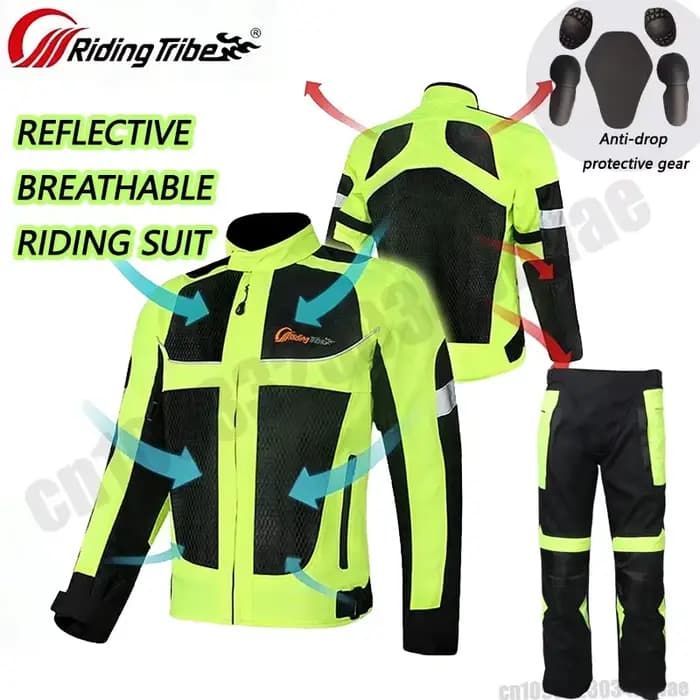 Veste de moto réfléchissante respirante d'été pour hommes et femmes