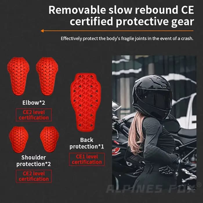 Veste d'armure de moto d'été pour femmes et adolescentes