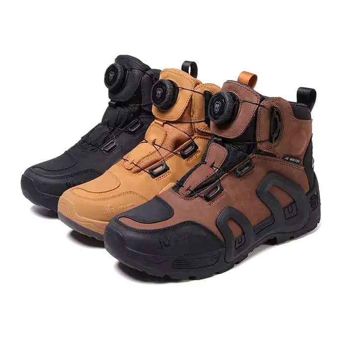 Bottes de Moto imperméables en cuir de vache pour hommes