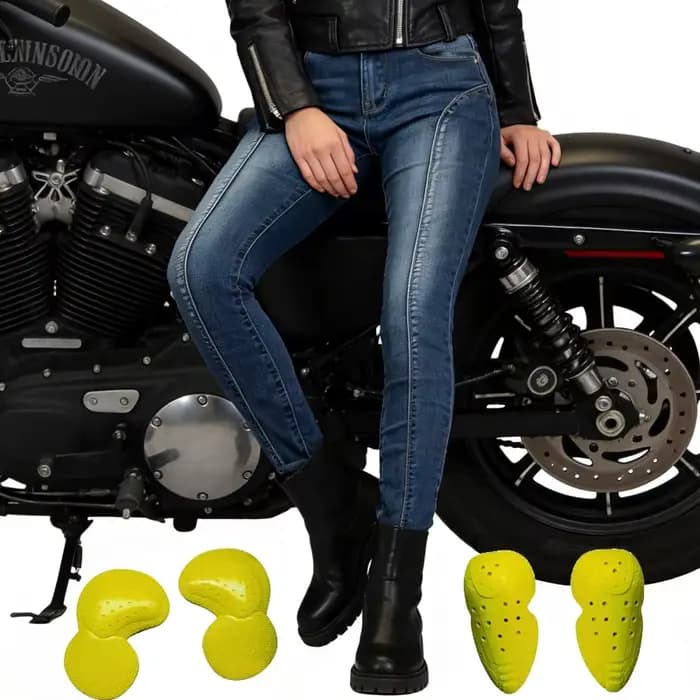 Jeans de protection pour femmes, pantalons de moto bleus, équipement de protection, pantalons de moto 905