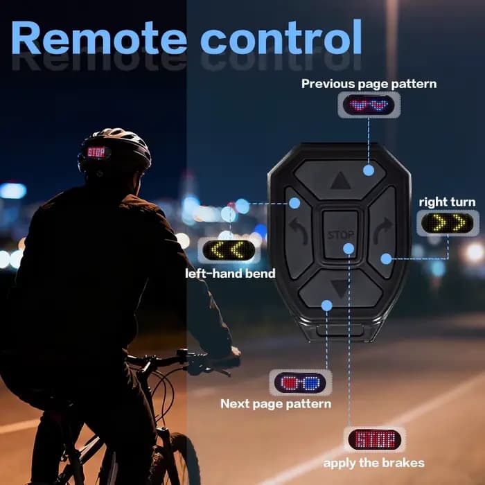 Feu arrière de moto programmable avec écran LED pour casque