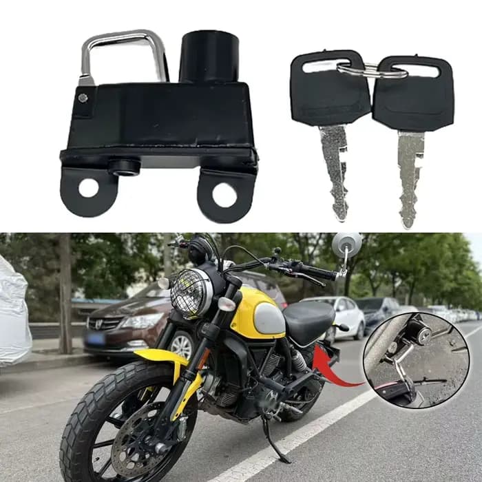 Verrou de casque antivol latéral avec 2 clés