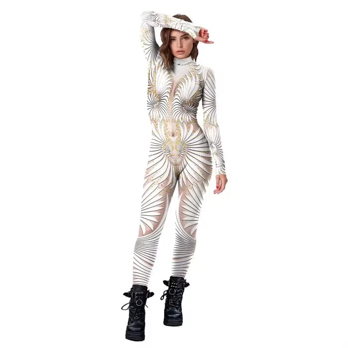 Costume à motif de paillettes pour femmes, body Zentai Sexy, combinaison Cosplay, vêtements de fête de carnaval, Costume élastique 2025