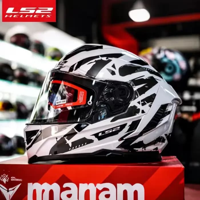 Casque intégral de moto LS2 FF818 STORM3 avec double visière