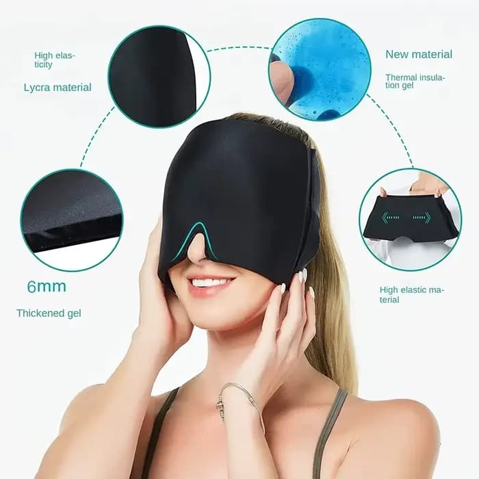 Pack d'enveloppement de tête de glace froide en Gel de Migraine
