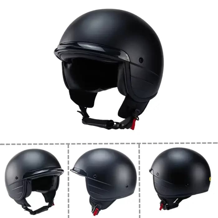 Casque de Moto Vintage à Visage Ouvert