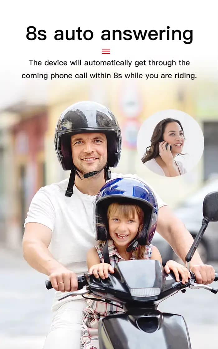 EJEAS – casque de Moto sans fil Bluetooth E1 +, écouteurs, haut-parleur