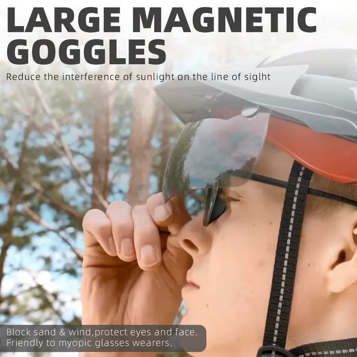 VICTGOAL Casque de vélo de route VTT pour hommes Femmes avec lunettes de visière LED Lumière arrière