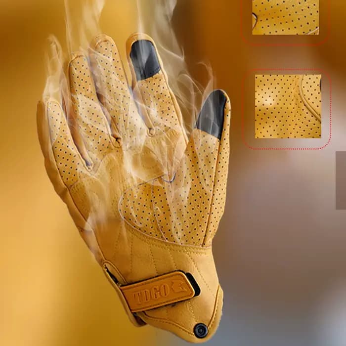 Gants de course respirants jaunes pour moto
