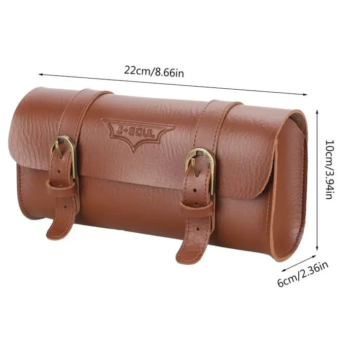 selle guidon rouleau fourche fait main en cuir PU
