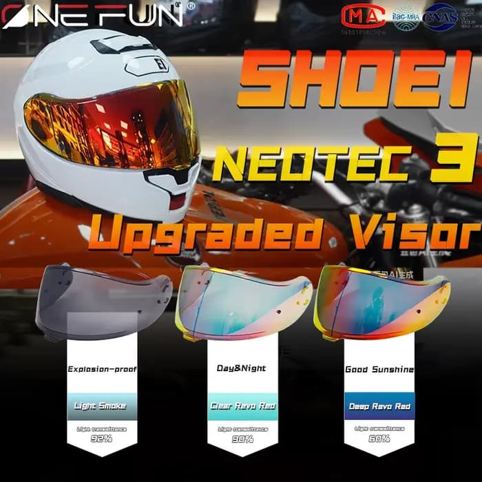 NEOTEC 3 visières de casque de moto pour SHOEI