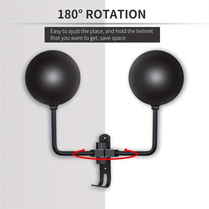 Porte-casque de moto étagère murale pivotante à 180° cintre pour casque et veste crochet en métal étagères