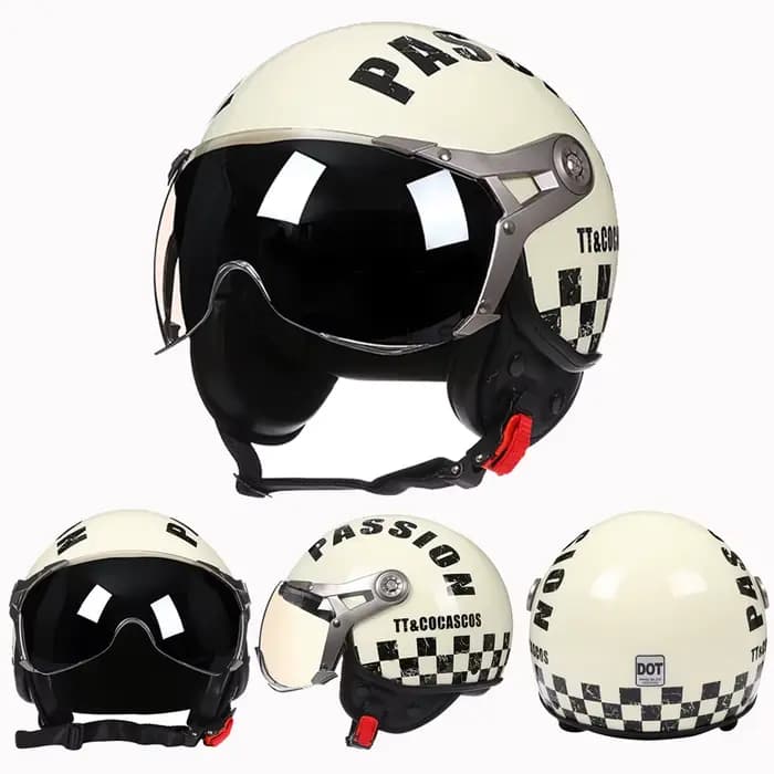 3/4 casque de Moto à visage ouvert homme femmes Cascos Para