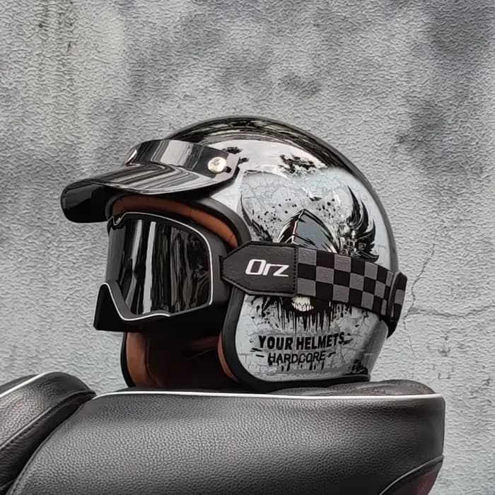 ORZ rétro demi ouvert casque de Moto