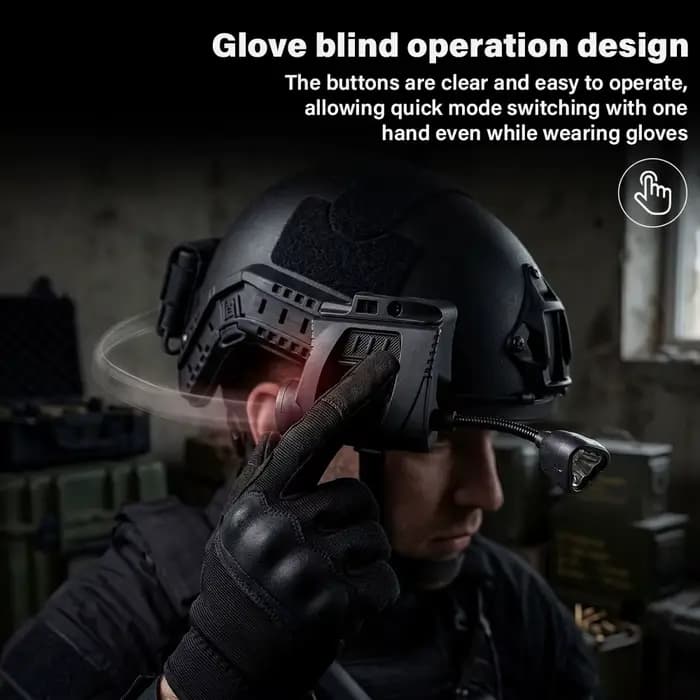 Lampe de casque tactique à 3 modes, lampe torche LED pour éclairage nocturne extérieur, chasse au laser, cyclisme militaire, pêche