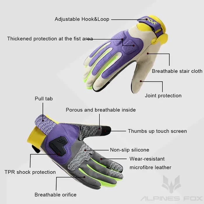 Été nouveaux gants de Moto femmes coloré respirant