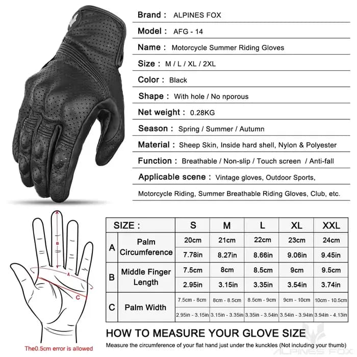 Gants de Moto Longs en Cuir group pour Homme et Femme