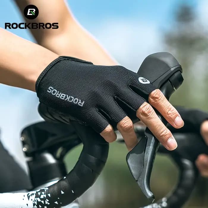 ROCKBROS gants de vélo demi doigt été respirant anti-dérapant SBR Pad antichoc vtt route