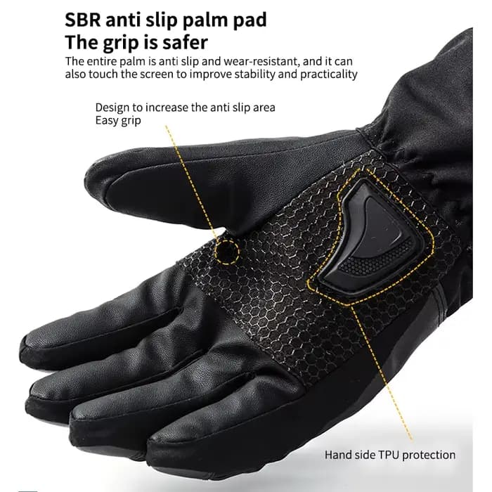 Gants chauffants d'hiver pour motards