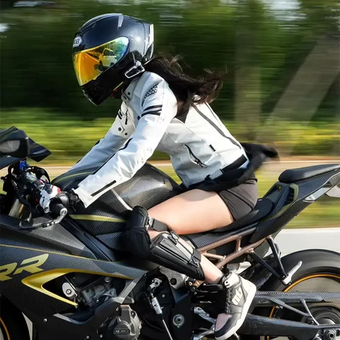 Veste de moto en maille légère respirante pour femme