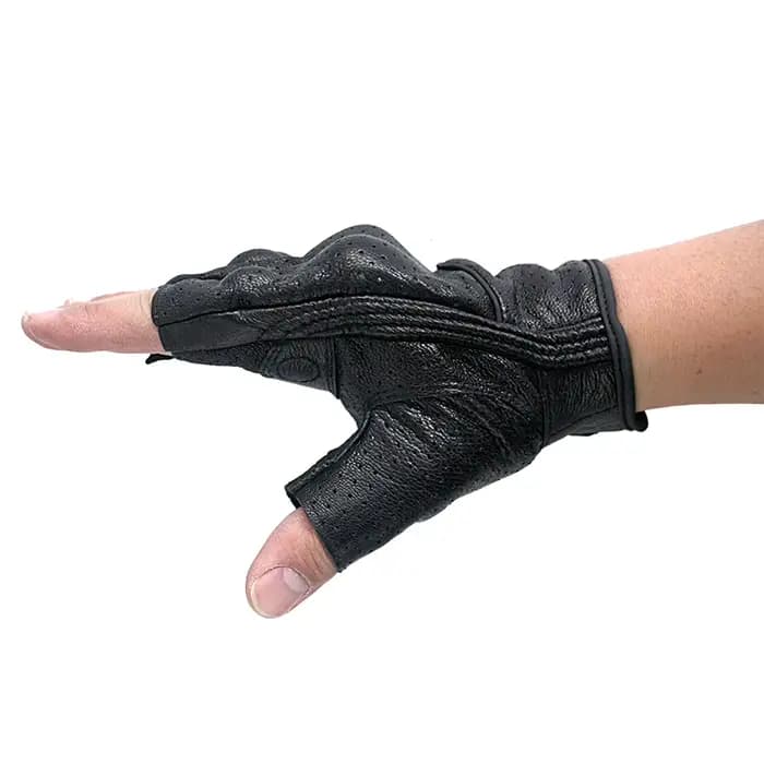 Gants de Moto en Cuir sans Doigts pour Homme et Femme