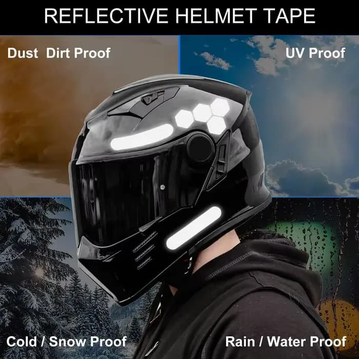 Autocollants réfléchissants pour casque de moto