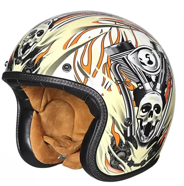 Casque de moto rétro certifié DOT ECE CFR pour hommes et femmes