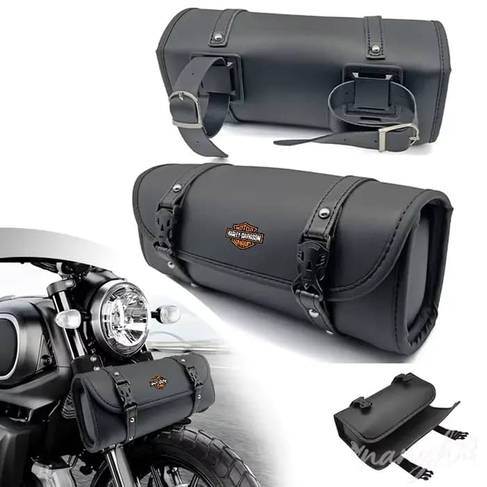 Sac de guidon de moto en cuir PU