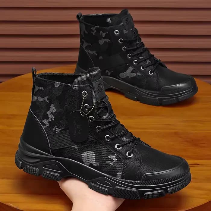 Bottes de combat montantes camouflage pour hommes