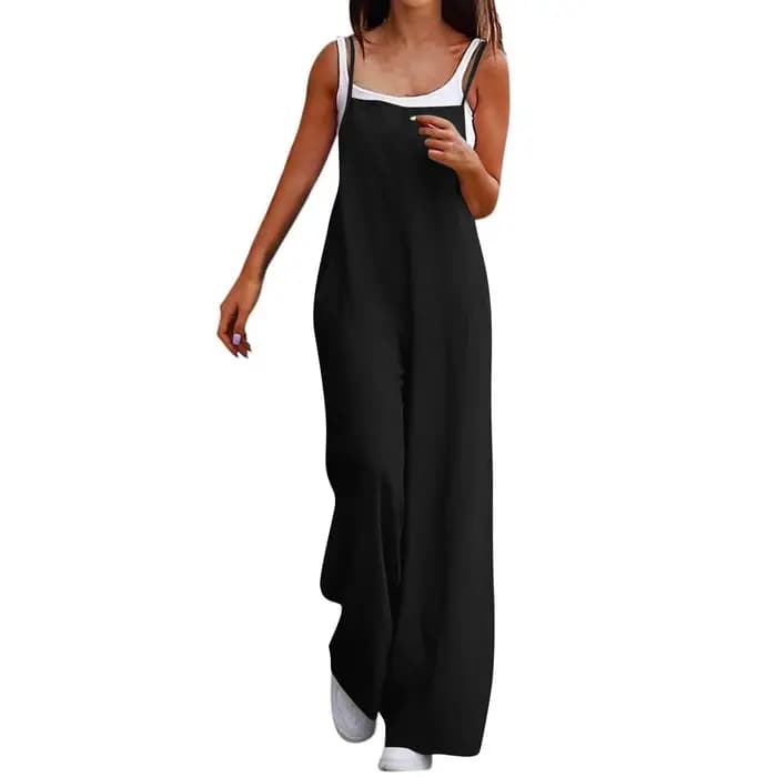 Combinaison ample décontractée en lin pour femmes, respirante et confortable, Simple, bretelles, mode d'été, Streetwear