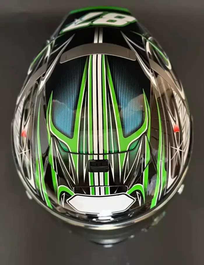 Casque De moto intégral X14 YANAGAWA5 couleur verte équitation