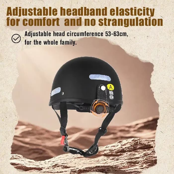 Casque de moto vintage Demi-casque Cruiser pour hommes