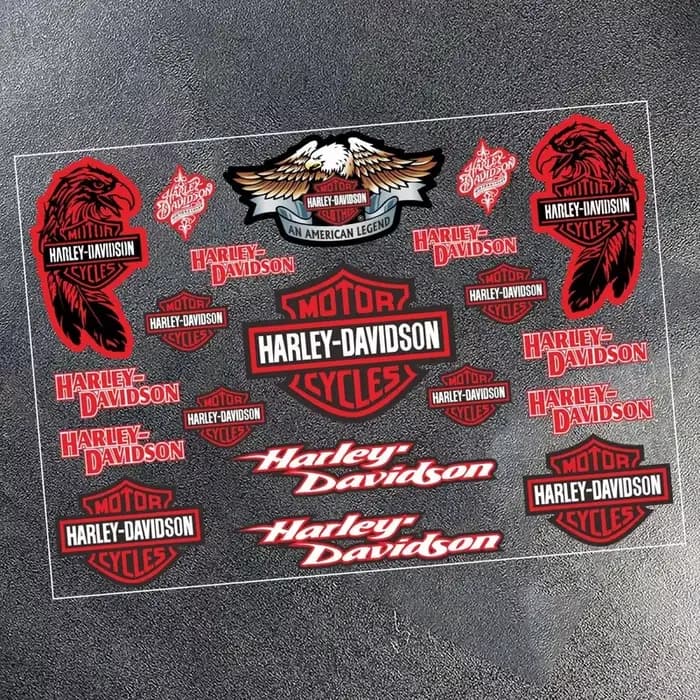 Ensemble d'autocollants emblèmes Harley Davidson - Lettres adhésives réfléchissantes pour la décoration DIY de moto et de casque