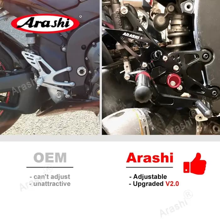 Repose-pieds Arashi Rider Race pour TRIUMPH Street Triple 765R 765RS 2017-2026 2018 2019 2020 2021 CNC Réglables