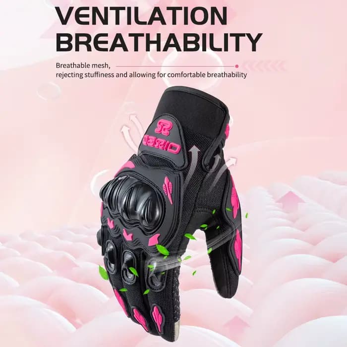 Gants de Moto rose noir pour femmes