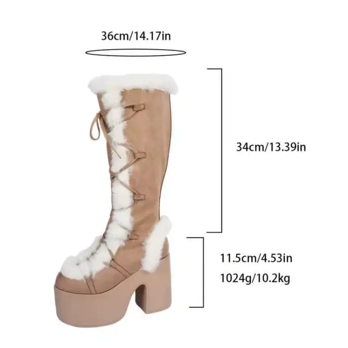 Nouveau hiver femmes bottes de neige plate-forme compensée talon haut fausse fourrure