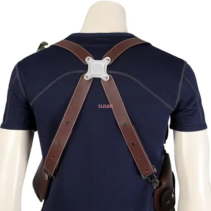 Accessoires de Costume de jeu de carnaval d'halloween, ceinture utilitaire avec sacs, T-Shirt de Cosplay Hero Leon Kennedy, étui à aisselles d'officier