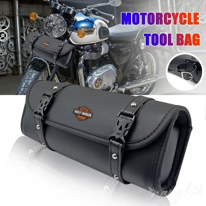 Sac de guidon de moto en cuir PU