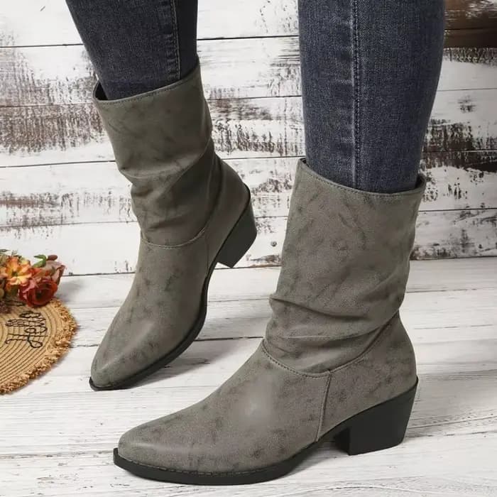 Bottines pointues à talons hauts pour femme, collection automne-hiver 2025 – Bottes mi-mollet décontractées, tendance et polyvalentes