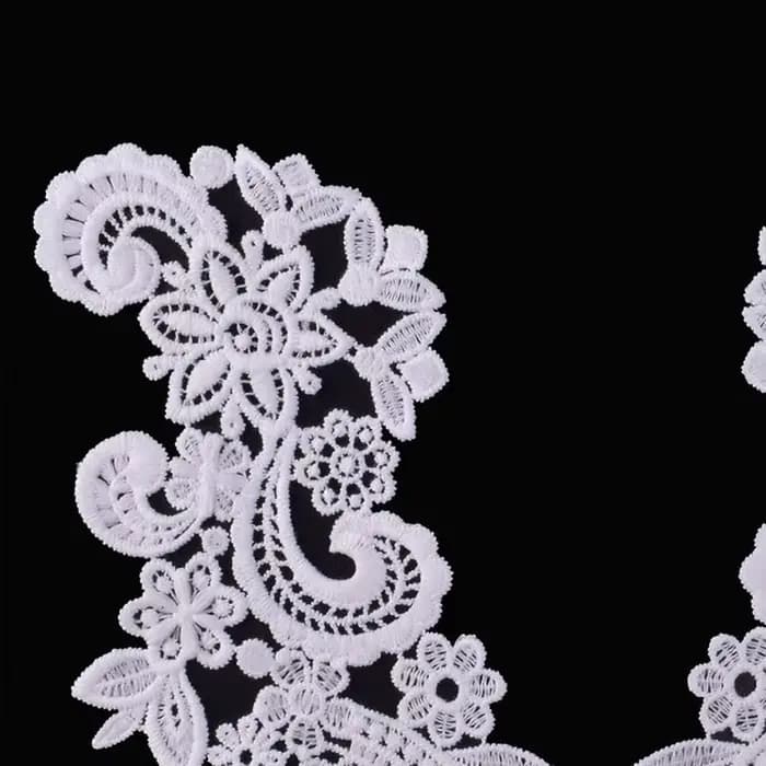 1 Paire de Collets Brodés Appliqués en Dentelle Blanche pour Couture, Accessoire de Mode Féminin DIY, Scrapbooking BW056