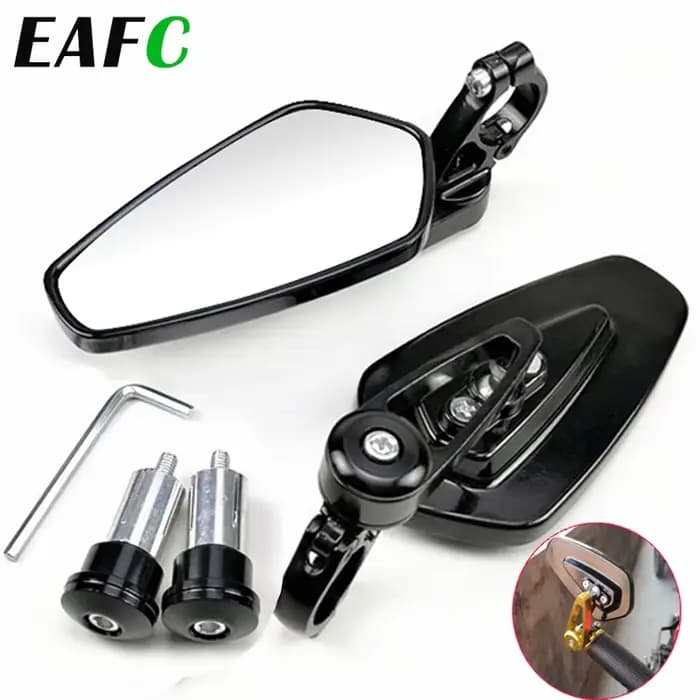 EAFC 1 paire 7/8 "22mm rétroviseurs de moto universel Scooter barre fin guidon miroir rétroviseur accessoires
