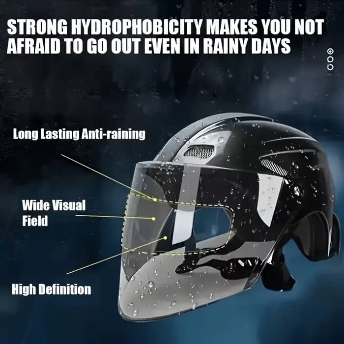 Répulsif anti-pluie pour casque de moto