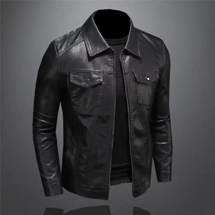 Veste en cuir pour moto pour homme