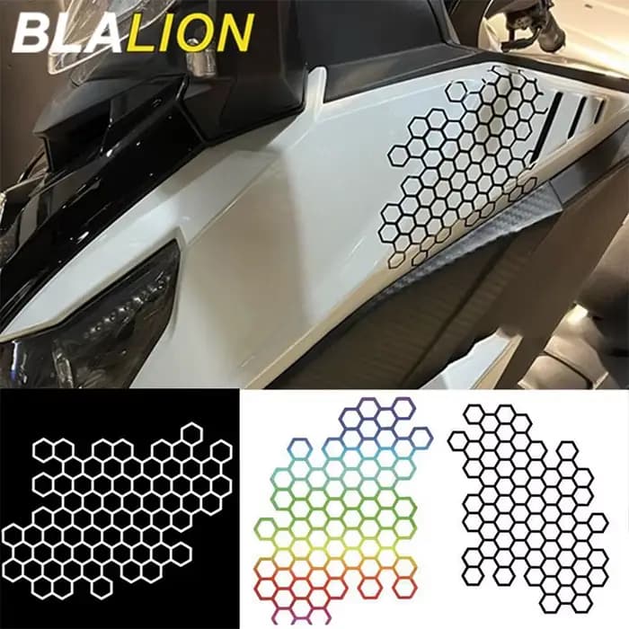 BLALION autocollant moto nid d'abeille casque décalcomanies autocollants voiture Refit créatif corps décoration