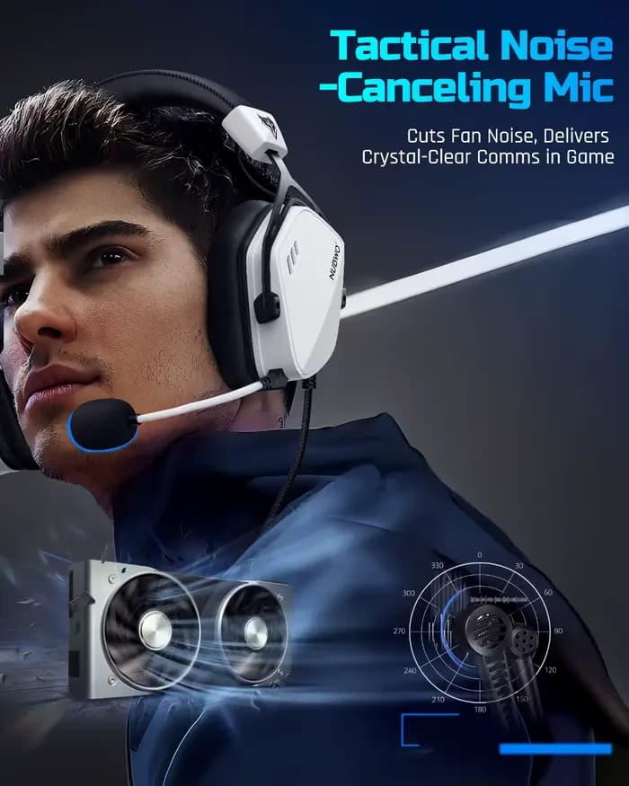 NUBWO casque de jeu USB avec son Surround 7.1 et FPS casque filaire avec micro antibruit conception confortable pour PC