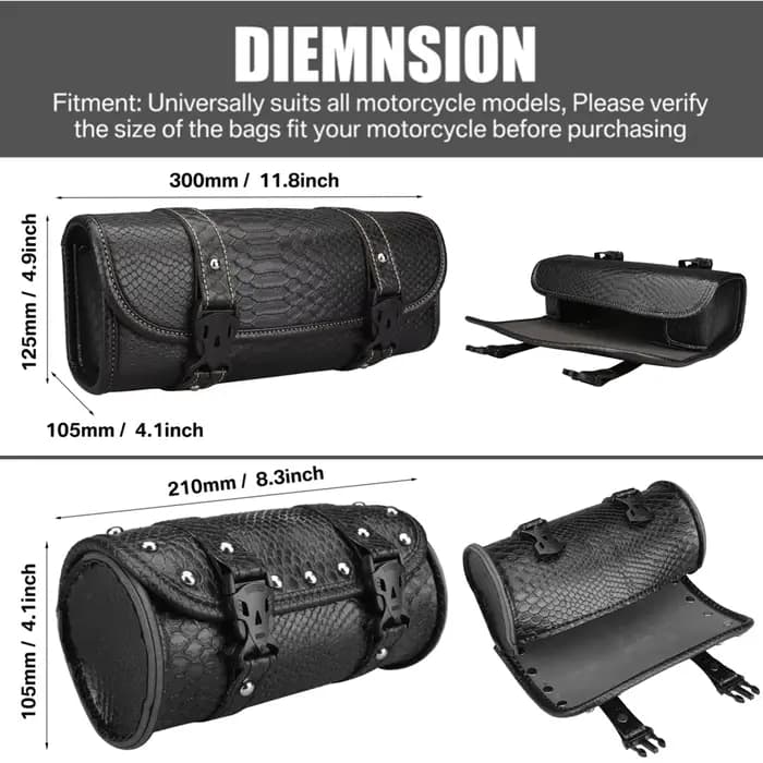 Sac de moto sacoches en cuir PU fourche avant queue sac à outils bagages pour Harley Chopper Bobber Cruiser Sportster XL 883 1200
