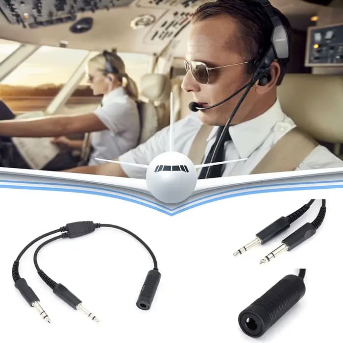 Adaptateur casque double usage | 7,1 mm-PJ068/PJ055 | Économisez de transporter des casques supplémentaires | Avion Airbus vers GA
