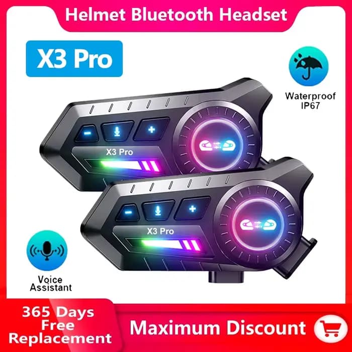 Casque de moto X3 Pro avec casque Bluetooth