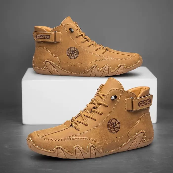 CLOHOO bottes courtes pour hommes Design poulpe cousues à la main
